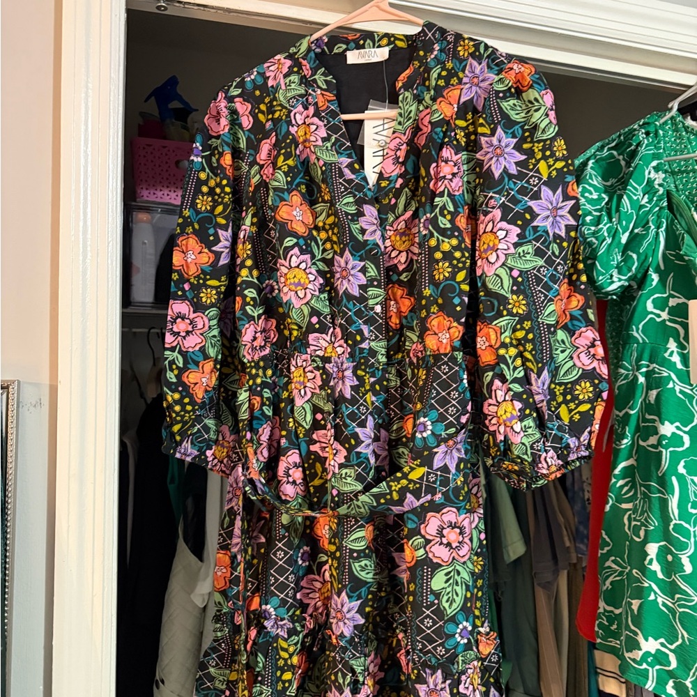 Floral Patterned Dress with Vibrant Colors